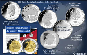 10 Euro Münzen 2010 Übersicht