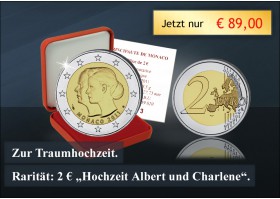 2 Euro Münze Hochzeit Monaco