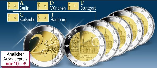 2 Euro Münze Maulbronn 2013