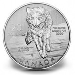 20 Dollar Wolf Silbermünze