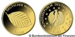 20 Euro Gold Münze Deutschland Buche 2011 Deutscher Wald