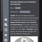 Posting Ansicht in der Muenzangebote APP