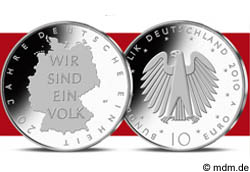 10 Euro Gedenkmünze 20 Jahre Deutsche Einheit Wir sind ein Volk