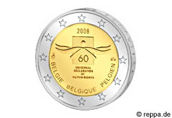 2 Euro Belgien 60 Jahre Menschenrechte