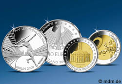 10 Euro Leichtathletik WM 2009 und 2 Euro Saarländer Ludwigskirche