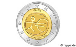 2 Euro Gedenkmünze Wirtschafts- und Währungsunion (WWU) 2009 Malta